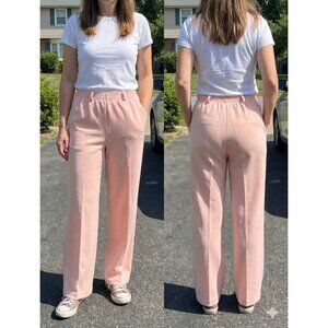 Knitmakers Petites Pink Elastic Waist Pants Size 6 Made in USA Acrylic Blend
